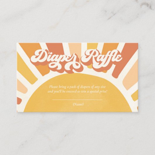 Sunshine Baby shower Boho Retro Diaper Raffle Informatiekaartje (Voorkant)