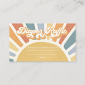 Sunshine Baby shower Boho Retro Diaper Raffle Informatiekaartje (Voorkant)