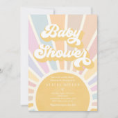 Sunshine Baby shower Boho Retro Pink Sunshine Kaart (Voorkant)
