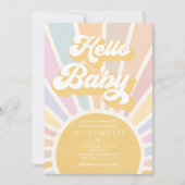 Sunshine Baby shower Boho Retro Pink Sunshine Kaart (Voorkant)