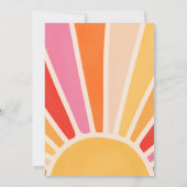 Sunshine Baby shower Boho Retro Pink Sunshine Kaart (Achterkant)