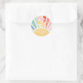 Sunshine Baby shower Boho Retro Rainbow Favors Ronde Sticker (Tas)