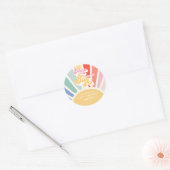 Sunshine Baby shower Boho Retro Rainbow Favors Ronde Sticker (Envelop)