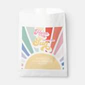 Sunshine Baby shower Boho Retro Rainbow Sunshine Bedankzakje (Voorkant)