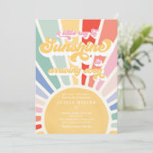Sunshine Baby shower Boho Retro Rainbow Sunshine Kaart (Staand voorkant)
