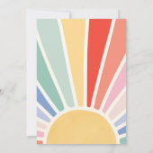 Sunshine Baby shower Boho Retro Rainbow Sunshine Kaart (Achterkant)
