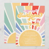 Sunshine Baby shower Boho Retro Rainbow Sunshine Kaart (Voorkant / Achterkant)
