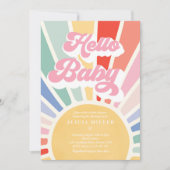 Sunshine Baby shower Boho Retro Rainbow Sunshine Kaart (Voorkant)