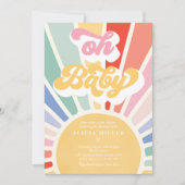 Sunshine Baby shower Boho Retro Rainbow Sunshine Kaart (Voorkant)