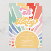 Sunshine Baby shower Boho Retro Rainbow Sunshine Kaart (Voorkant / Achterkant)