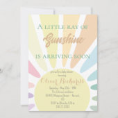 Sunshine Baby shower Boho Retro Roze Baby shower Kaart (Voorkant)