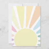 Sunshine Baby shower Boho Retro Roze Baby shower Kaart (Achterkant)