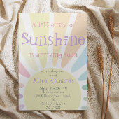 Sunshine Baby shower Boho Retro Roze Baby shower Kaart