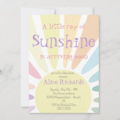 Sunshine Baby shower Boho Retro Roze Baby shower Kaart (Voorkant)