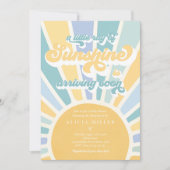 Sunshine Baby shower Boho Retro Yellow Sunshine Kaart (Voorkant)