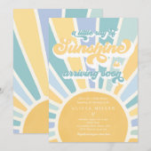Sunshine Baby shower Boho Retro Yellow Sunshine Kaart (Voorkant / Achterkant)