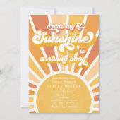 Sunshine Baby shower Boho Retro Yellow Sunshine Kaart (Voorkant)