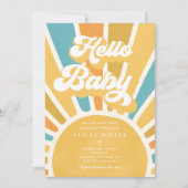 Sunshine Baby shower Boho Retro Yellow Sunshine Kaart (Voorkant)
