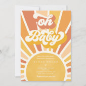 Sunshine Baby shower Boho Retro Yellow Sunshine Kaart (Voorkant)