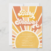 Sunshine Baby shower Boho Retro Yellow Sunshine Kaart (Voorkant)