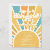 Sunshine Baby shower Boho Retro Yellow Sunshine Kaart (Voorkant)