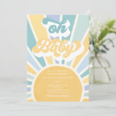 Sunshine Baby shower Boho Retro Yellow Sunshine Kaart (Staand voorkant)