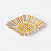 Sunshine Baby Shower Boho Retro Yellow Sunshine Papieren Bordje (Gebogen)