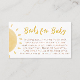 Sunshine Baby shower Books for Baby Visitekaartje