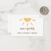 Sunshine Baby shower Buffet Kaart Notitiekaartje (Voorkant / Achterkant in situ)