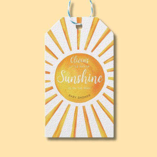 Sunshine Baby shower Cadeaulabel