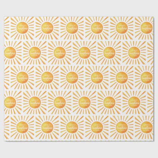 Sunshine Baby shower Cadeaupapier (Vlak)