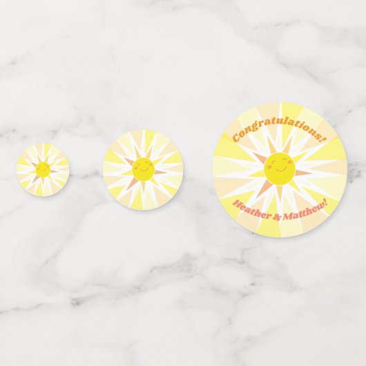 Sunshine Baby shower Confetti (Voorkanten)