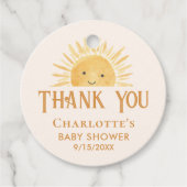 Sunshine Baby shower Dank u Bedankjes Labels (Voorkant)
