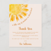 Sunshine Baby shower Dank u Briefkaart (Voorkant)