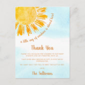 Sunshine Baby shower Dank u Briefkaart (Voorkant)