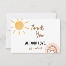 Sunshine Baby shower Dank u Kaart
