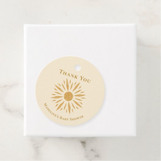 Sunshine Baby shower Dank u Label (In situ)