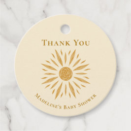 Sunshine Baby shower Dank u Label