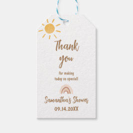 Sunshine Baby shower Dank u Label Cadeaulabel