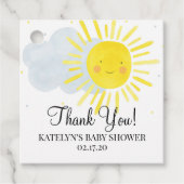 Sunshine Baby shower Dank u Party Labels (Voorkant)