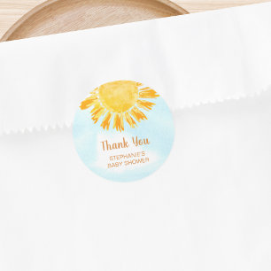 Sunshine Baby shower Dank u Ronde Sticker