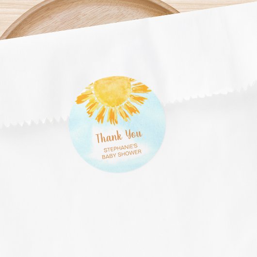 Sunshine Baby shower Dank u Ronde Sticker