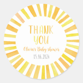 Sunshine Baby shower Dank u Ronde Sticker