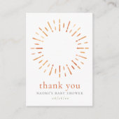 Sunshine Baby shower Dank u voor uw gunst Informatiekaartje (Voorkant)