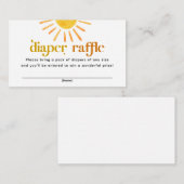 Sunshine Baby shower Diaper Raffle Informatiekaartje (Voorkant / Achterkant)