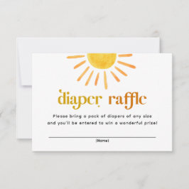 Sunshine Baby shower Diaper Raffle Kaart