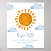 Sunshine Baby shower Diaper Raffle Poster (Voorkant)