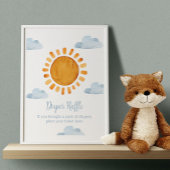 Sunshine Baby shower Diaper Raffle Poster