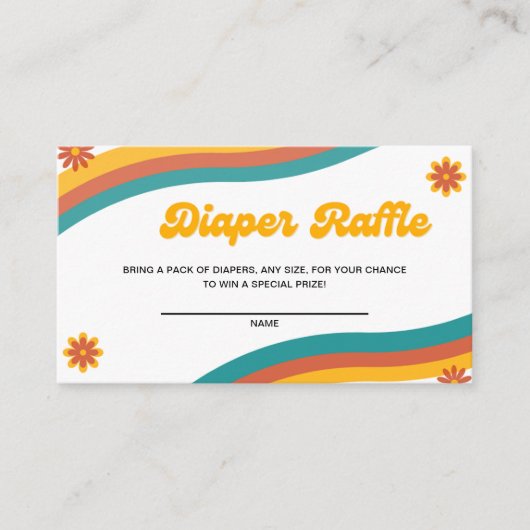 Sunshine Baby shower Diaper Raffle Ticket Informatiekaartje (Voorkant)