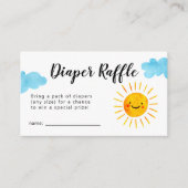Sunshine Baby shower Diaper Raffle Ticket Informatiekaartje (Voorkant)